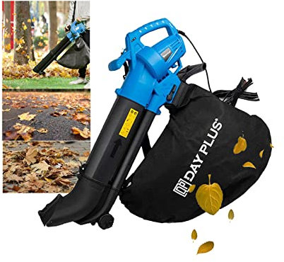 Leaf Blower 3500W 3-in-1 - Blows, Vacuums and Mulches Leaves Grass, Electric Garden lawns/patios/driveways Vacuum Shredder Mulcher Vacs Hoover with Rake and 35L Bag, Variable Blow Speed