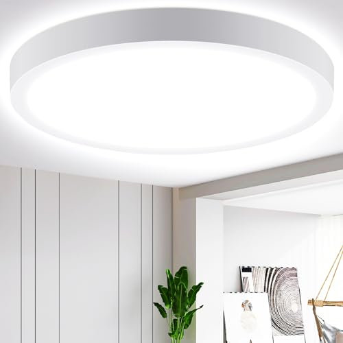 Aigostar Lampara de Techo LED 24W Ø285mm Plafon LED Techo 2700LM Luz blanco fria 6500K para Sala de Estar,Dormitorio,Cocina,Pasillo,Balcón