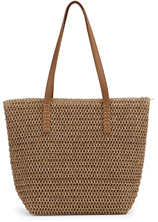 LHHMZ Bolso de Hombro de Paja para Mujer Bolso Tote Grande de Playa de Verano Bolsas de Paja Tejidas a Mano
