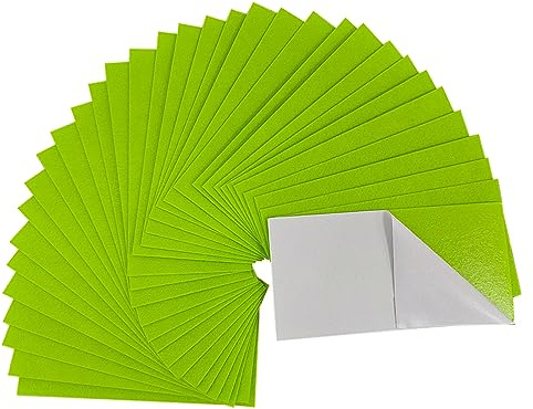 Jtnohx fogli di feltro autoadesivo, 33 pezzi 10 x 20cm tessuto in feltro adesivo, colori assortiti pannolenci rigido per artigianato fai da te, cucito, decorazione della scuola(Verde)