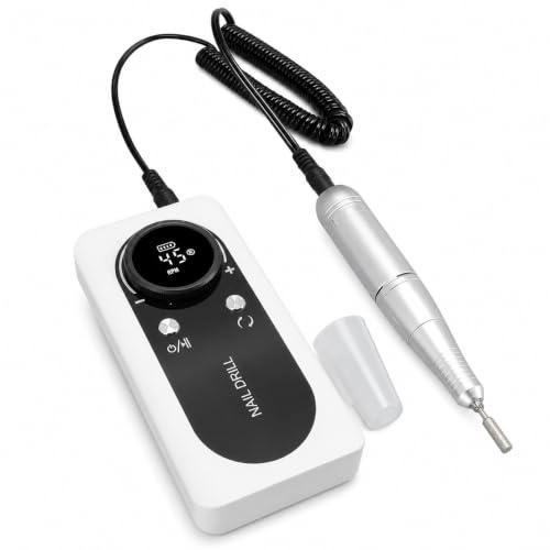 Elektrisk Nagelborr, 45000 RPM Professionell Akryl-nagelborrmaskin för Gel, Akrylnaglar, USB Elektriska Nagelfils-efilset med Nagelborr, Manikyr Pedikyr Nagelverktyg