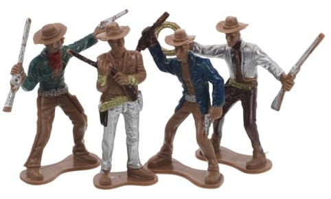 Figurines Figurine De Cowboy Miniature, 4pièces Miniatures Western pour Occidental Et DéCor Maison Modèles Artisanaux Plastique Collectibles pour DéCoration FêTe Et Collectionneurs