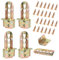 Yuragim 4er Set Bettverbinder Bettbeschläge, Bettbeschlag Einhängebeschlag 4 Raststufen Höhenverstellbar für Mittelbalken und Lattenrost Halter, Metall Mittelbalkenverbinder Bettwinkel, Höhe: 14cm