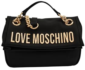 Love Moschino BORSA PU GRS NERO+HAMMERED LOGO