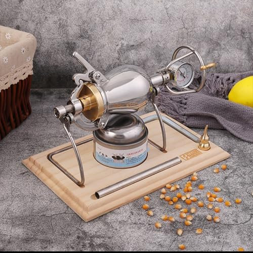 Máquina para Hacer Palomitas de maíz, máquina Tradicional de Palomitas de maíz, minimáquina de Acero Inoxidable con manivela, Ideal para reuniones Familiares, Fiestas y decoración del hogar