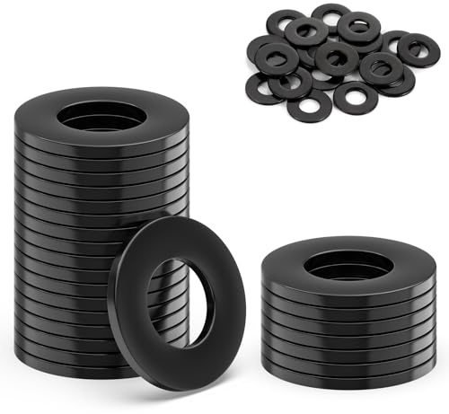 Zynthor 80Pcs M6 Washers, M6 x 12mm Metal Flat Penny Washer, 304 Stainless Steel Washers, Repair Washer for Screws Bolts, Black Finish