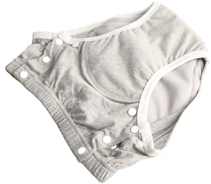 LUCKDANO Tygblöja för Vuxna Tvättbara Tygblöjor för Vuxna, Säkra och Mycket Absorberande, Ren Bomull, Lämplig för äldre, grå, Lämplig för Midjeomkrets 56-76cm