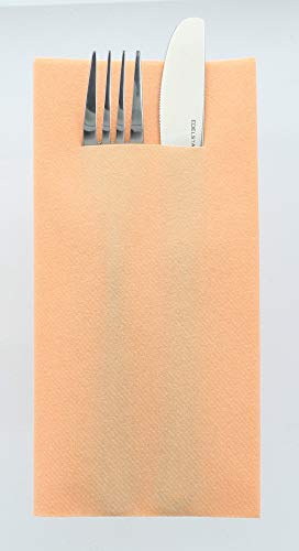 Mank Airlaid Besteckservietten Uni | 40 x 40 cm | 1/8-Falz | Premium Einweg-Serviette | saugstark | Basic | 75 Stück (Aprikot)