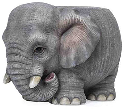 ZDW Tablero Creativo, Lindo Taburete de Zapato Europeo Taburete de Pie Otomano en Forma de Animal - Acentos de Latón Otomano de Cuero Falso/Elefante