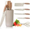 Kitchen Knife Set, 6 Pieces Professional Knives Set with Block, Non-Stick Stainless Steel Knife Set with Ergonomic Handle, Super Sharp Knife Block Set