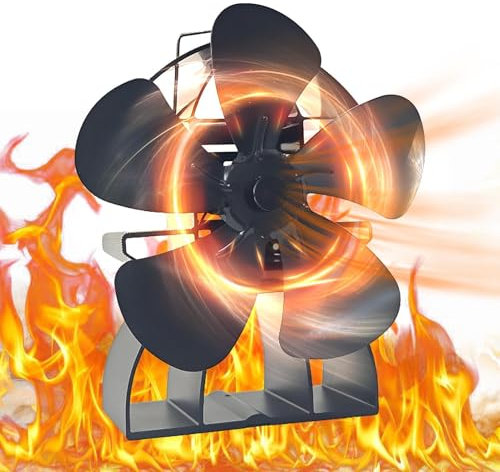 shjxi Ventilateur de poêle à bois haute performance, ventilateur de poêle à bois activé par la chaleur, circulation d'air pour poêle à bois, ventilateur compact pour améliorer le chauffage de la