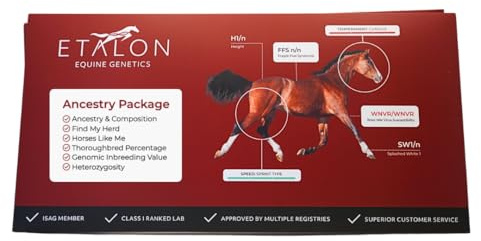 Etalon Diagnostics Equine Genetic Ancestry DNA Test Kit, Horse Breed Composition, Relative Finder, Inbreeding Analysis *This is Ancestry only