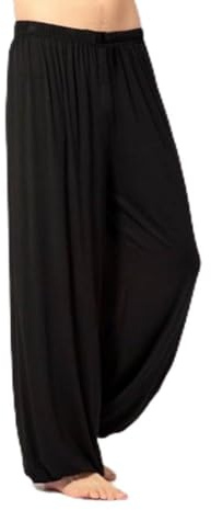 Lightweight Summer Tai Chi Trousers for Shaolin Wing Chun Martial Arts (XL Black)
