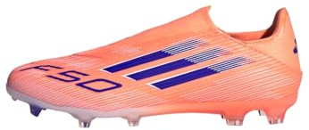 adidas Unisex F50 League Laceless Firm Ground fotbollsstövlar fotbollsskor, Beam Orange Lucid Blue Cloud White, 46 EU