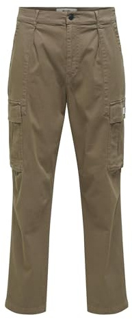 ONLY & SONS Onswills 0341 Tapered Cargo Pant 0341-Pantaloni Affusolati, Falcon, 33W x 34L Uomo