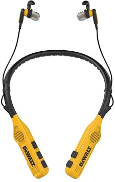 DEWALT Bluetooth® Tobsite Pro Max Neckband Earphones with Built-in Microphone Type C connector for fast charging