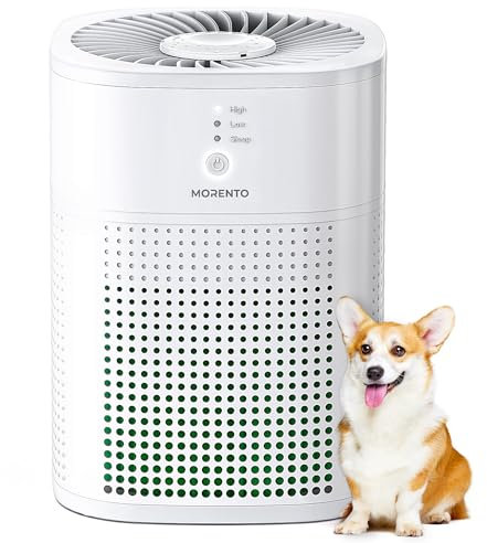 MORENTO Luftreiniger für Schlafzimmer mit Aromatherapie, MORENTO HEPA Luftfilter, Ein Luftreiniger, der Staub, Pollen, Tierhaare und Rauch verhindern kann, Air Purifier 24dB mit Schlafmodus Weiß