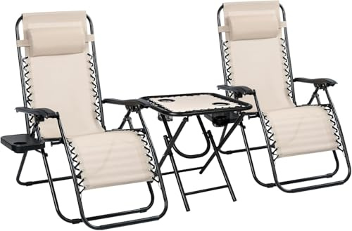Yaqor X2 Gartenliege Klappbar & Wetterfest. Set Sonnenliege Klappbar. Wetterfeste Gartenliege Mit Tisch, Kopfstütze & Getränkehalter. Relaxliege Für Garten, Terrasse, Balkon, Pool & Camping