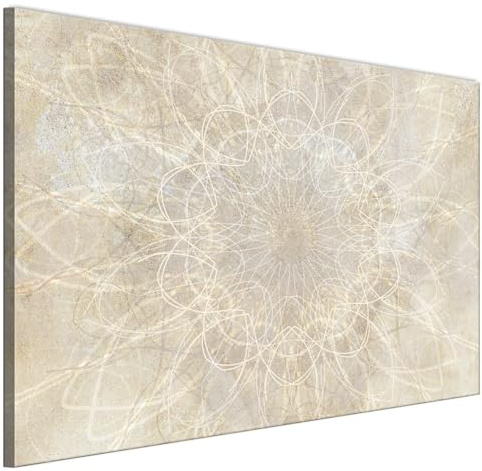 LUMASOUL Cuadros Decoracion Salon Modernos - Decoración Pared Boho Motivo - Cuadros Decorativos con marcos de madera y telares Salón y dormitorio - 90x60 cm