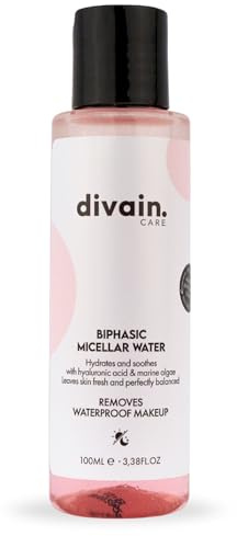 Biphasic Micellar Water 100ml | Ögon- och Läppmakeup-borttagare för Vattenfast Smink, med Betain och Glycerin, Återfuktande och Mild | Vegansk | divain. Care