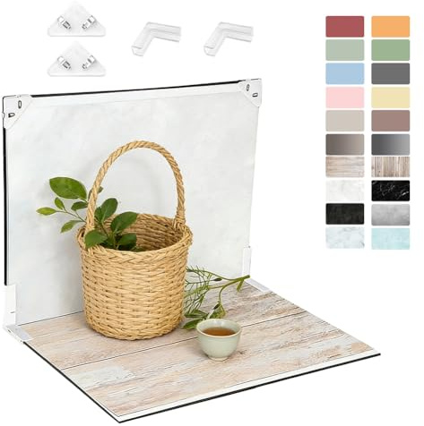Set di 10 sfondi per foto, backdrop double face, 20 motivi, piccola fotografia del prodotto, sfondo fotografico, cartone riflettente, per orologi, cibo, trucco, gioielli