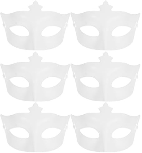 SUPVOX Lot de 10 Demi-masques Faciaux Blancs en Plastique pour Bal Masqué et Cosplay, Demi-masque Vierge à Peindre Diy, Léger et Confortable pour Fête D’halloween et Soirées Costumées