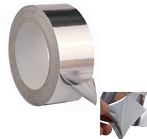 TOOLSTAR Nastro in alluminio, 40 mm x 20 m, resistente alle alte temperature, nastro adesivo per sigillatura, a prova di calore, per manutenzione (confezione da 1)