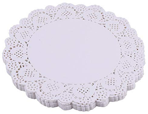 Tim&Lin White Lace Paper Doilies - 5 inch Round Paper Doilies - Disposable Paper Placemats - for Wedding, Birthday, Cakes, Desserts, Tableware Food Decoration, Pack of 100