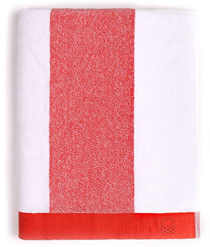 UNITED COLORS OF BENETTON. - Strandtuch, 90 x 160 cm, 450 g/m² Frottee, 100% Baumwolle, Rot, 90 x 160 cm