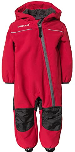 Outburst – baby barn pojkar softshell overall overall fodrad vattentät 10 000 mm vattenpelare andas vindtät, röd/antracit – 14438169 – storlek 98, röd, 98