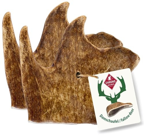 ChronoBalance, M Gamo asta de Ciervo para Perros, 100% Natural Snack para el Cuidado Dental, Juguete y Hueso para Perros con minerales y nutrientes, Conjunto de 2