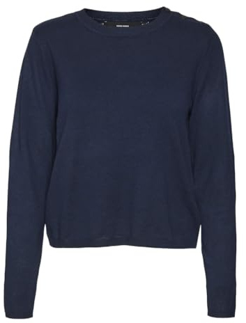Vero Moda Vmfantastic Ls Pull en Tricot à col Rond et Bouton GA Boo pour Femme, Blazer Bleu Marine., XS