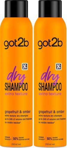 Got2b - Champú Seco Textura Extra, 200 ml, Refresca tu cabello al instante, adecuado para peinados (Paquete de 2)