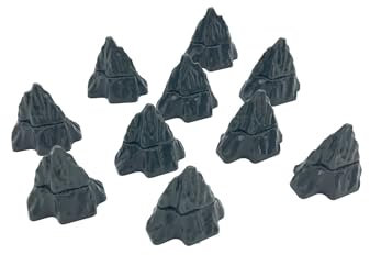 LONESTAR Bricks 10x FELSEN mit Spitze, dunkelgrau, kompatibel, City Deko-Set, DIY Klemmbausteine zur Gestaltung realistischer Landschaften, ideal für detailverliebte Modellbau-Projekte