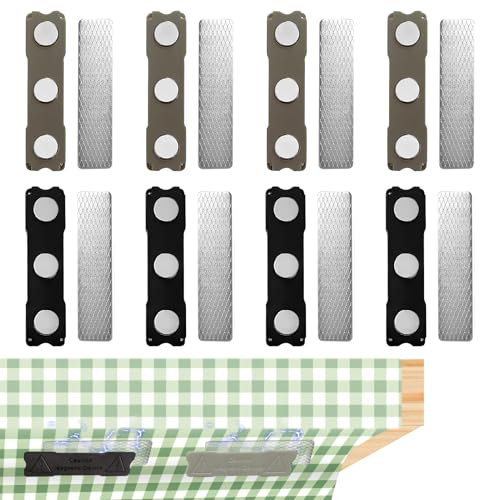 cxxtkcxxlc Sujeta Manteles de Mesa Exterior para Mesas Gruesas (8 Unidades)，Pinzas Sujeta Magnético Manteles para Mesas de Comedor, Bancos, Fiestas, Restaurantes