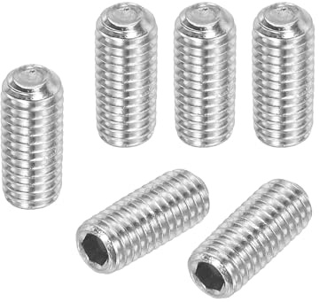 PATIKIL 100 st. Madenskruv M5 x 10mm, 304 rostfritt stål Madenskruvsats för dörrknappar, möbel, lampor, vattenkranar, reparationer, silver, insexskruv, gängstift, skruvsats