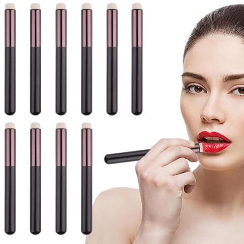Hogvinnatil Pincel de labios para lápiz labial, pincel de lápiz de labios - Juego de 10 aplicadores para difuminar el maquillaje, aplicador multiusos para difuminar el maquillaje, pincel de lápiz