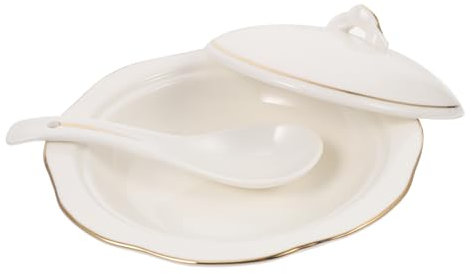 DONFAMDS 1pieza Tazón De Sopa De Cerámica Con Tapa Para Sopa Caliente Para Ramen y Platos Gourmet Diseño Elegante y