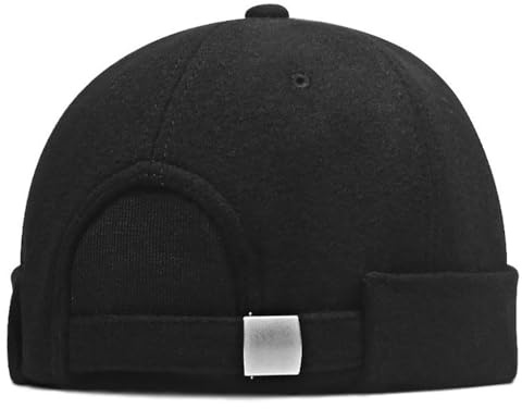 YAMEE Docker-Mütze Herren Wollmischung Warme Verstellbar,Große Kopfumfänge,Matrosenmütze für Männer mit Plüsch-Innenfutter,Wintermütze Mode Weich,Hafenmütze Brimless