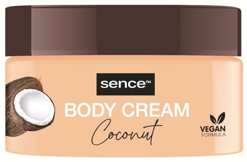 Lozione per il corpo vegana, crema idratante per la pelle e il corpo, donna e uomo, crema per il corpo al cocco, sence Beauty e cosmetici (1 × 200 ml)
