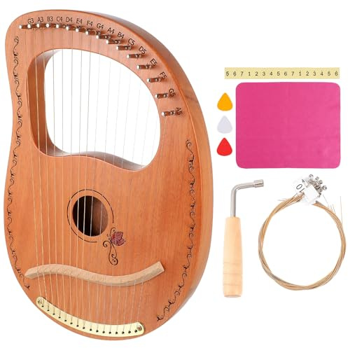 TOYANDONA Instrumento Musical Lisa de Sostenido Prolongado y de Efecto 16 de Arpa Lira Cuerdas de Madera Superficie Delicado y Portátil para Principiantes y Profesionales