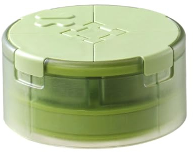 Organiseur Pilules - 4 Pouces Boîte Médicament Voyage | Boîtier Rangement ABS Silicone - Pilulier 3 Compartiments avec Gobelet Pliable pour Maison Bureau Voyage Camping et Santé Quotidienne