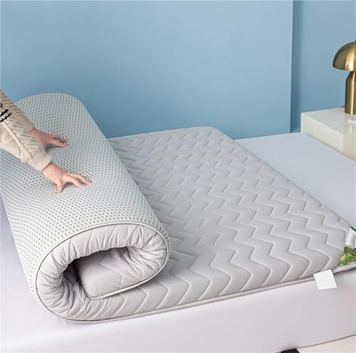 8 cm tjock japansk futonmadrassdyna, andningsbar, vikbar, grå campingsängöverdrag för extra t och stöd, perfekt resestorlek 80 x 190 cm för hemmabruk