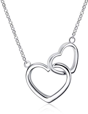 VONALA Damen Halskette, 925 Sterling Silber Herz zu Herz Anhänger Kette Schmuck für Für Mutter Frau Mädchen Freundin, Geschenk Verpackung