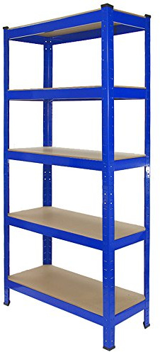 4 Garage Shelving Units - 5 Tier Heavy Duty Rack for Storage Steel Utility Shelves | Metal & MDF Boltless Racking Assembly System | 150cm x 75cm x 30cm