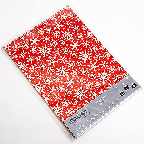Italian Options Non-Shed Glitter Cardstock Paper, Sturdy Glitter Card for Electronic Die-Cutter Machines, Christmas Crafts and Card Making Supplies, 10 Coloured Sheets, A4, 250gsm, Snowflakes