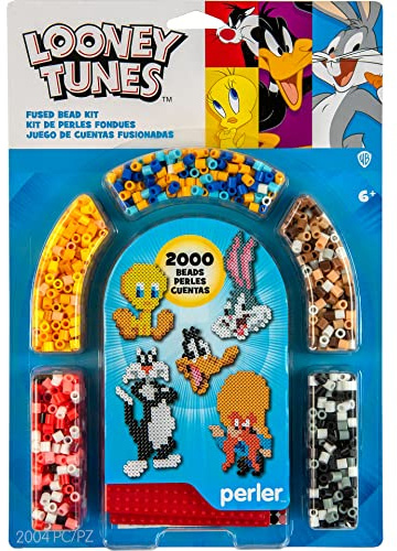 Perler 80-63112 Looney Tunes Fused Bead Kit for Kids and Adults, Pattern Sizes Vary, Multicolor, 2000pcs
