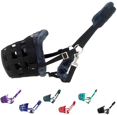Majestic Ally Mink Fleece Padded Muzzle Halter Full (Black)
