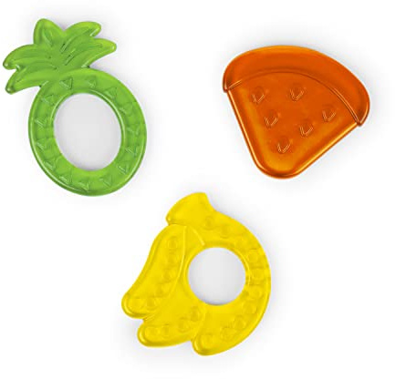 Bright Starts Juicy Chews 3-Pack Textured Teethers - Watermelon, Pineapple, Banana - BPA Free, Unisex, 3 Months +