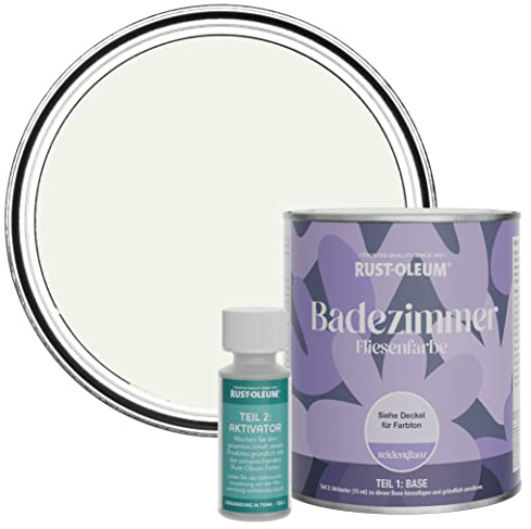 Rust-Oleum White Water-Resistant Bathroom Tile Paint in Satin Finish - Steamed Milk 750ml